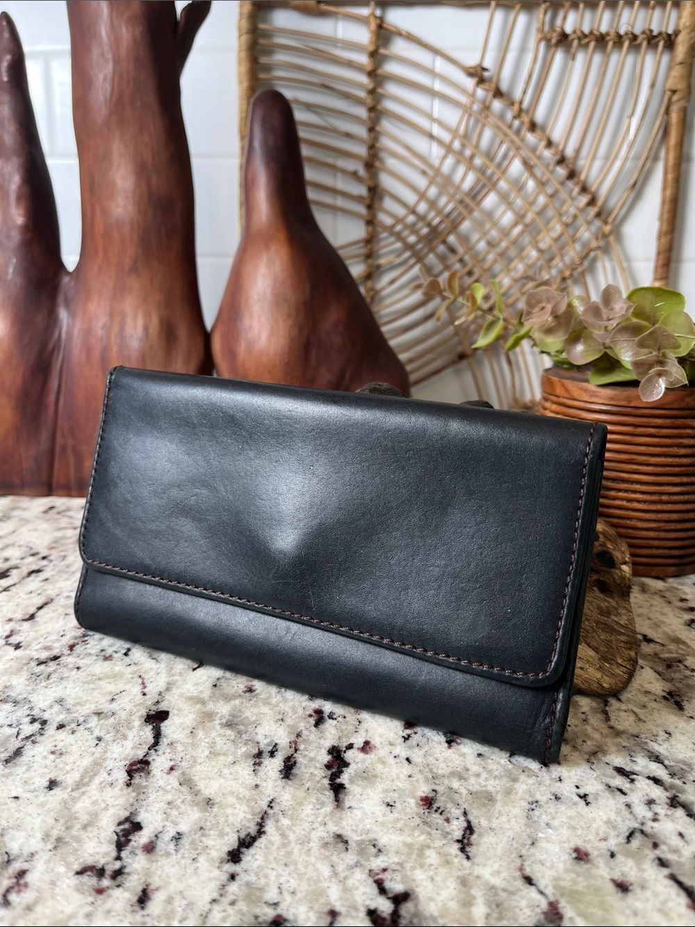 Coach Y2K Two-Tone Leather Wallet Clutch Wallet